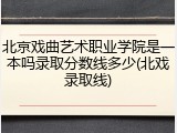 北京戏曲艺术职业学院是一本吗录取分数线多少(北戏录取线)