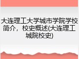 大连理工大学城市学院学校简介，校史概述(大连理工城院校史)