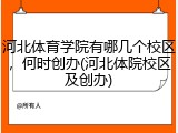 河北体育学院有哪几个校区，何时创办(河北体院校区及创办)