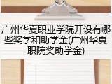 广州华夏职业学院开设有哪些奖学和助学金(广州华夏职院奖助学金)