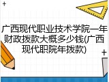 广西现代职业技术学院一年财政拨款大概多少钱(广西现代职院年拨款)
