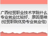 广西经贸职业技术学院什么专业就业比较好，原因是啥(经贸职院优势专业就业佳)