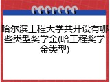 哈尔滨工程大学共开设有哪些类型奖学金(哈工程奖学金类型)