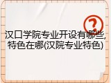 汉口学院专业开设有哪些,特色在哪(汉院专业特色)