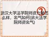 武汉大学法学院师资力量怎么样，名气如何(武大法学院师资名气)