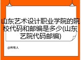 山东艺术设计职业学院的院校代码和邮编是多少(山东艺院代码邮编)