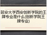延安大学西安创新学院的王牌专业是什么(创新学院王牌专业)