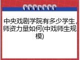 中央戏剧学院有多少学生，师资力量如何(中戏师生规模)