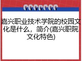 嘉兴职业技术学院的校园文化是什么，简介(嘉兴职院文化特色)