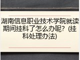 湖南信息职业技术学院就读期间挂科了怎么办呢？(挂科处理办法)