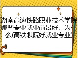 湖南高速铁路职业技术学院哪些专业就业前景好，为什么(高铁职院好就业专业)