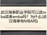 武汉海事职业学院可以读mba或者emba吗？为什么(武汉海事有MBA吗)