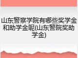 山东警察学院有哪些奖学金和助学金呢(山东警院奖助学金)