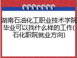 湖南石油化工职业技术学院毕业可以找什么样的工作(石化职院就业方向)