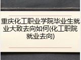 重庆化工职业学院毕业生就业大致去向如何(化工职院就业去向)