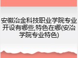 安徽冶金科技职业学院专业开设有哪些,特色在哪(安冶学院专业特色)