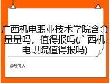 广西机电职业技术学院含金量量吗，值得报吗(广西机电职院值得报吗)