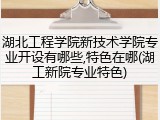 湖北工程学院新技术学院专业开设有哪些,特色在哪(湖工新院专业特色)
