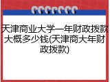 天津商业大学一年财政拨款大概多少钱(天津商大年财政拨款)