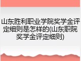 山东胜利职业学院奖学金评定细则是怎样的(山东职院奖学金评定细则)