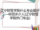 辽宁财贸学院什么专业最好，一年招多少人(辽宁财贸学院热门专业)