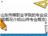 山东传媒职业学院的专业设置概况介绍(山传专业概览)