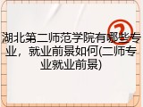 湖北第二师范学院有哪些专业，就业前景如何(二师专业就业前景)