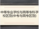 中等专业学校与高等专科学校区别(中专与高专区别)