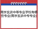 南京玄武中等专业学校有哪些专业(南京玄武中专专业)