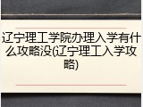 辽宁理工学院办理入学有什么攻略没(辽宁理工入学攻略)