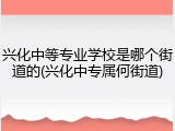 兴化中等专业学校是哪个街道的(兴化中专属何街道)