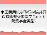 中国民用航空飞行学院共开设有哪些类型奖学金(中飞院奖学金类型)