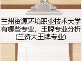 兰州资源环境职业技术大学有哪些专业，王牌专业分析(兰资大王牌专业)