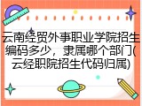云南经贸外事职业学院招生编码多少，隶属哪个部门(云经职院招生代码归属)