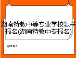 湖南特教中等专业学校怎样报名(湖南特教中专报名)