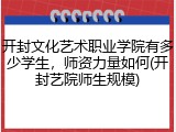 开封文化艺术职业学院有多少学生，师资力量如何(开封艺院师生规模)