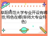 阜阳师范大学专业开设有哪些,特色在哪(阜师大专业特色)