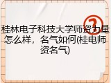 桂林电子科技大学师资力量怎么样，名气如何(桂电师资名气)