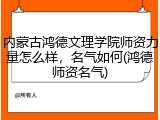 内蒙古鸿德文理学院师资力量怎么样，名气如何(鸿德师资名气)