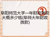 阜阳师范大学一年财政拨款大概多少钱(阜师大年财政拨款)
