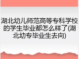 湖北幼儿师范高等专科学校的学生毕业都怎么样了(湖北幼专毕业生去向)