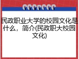 民政职业大学的校园文化是什么，简介(民政职大校园文化)