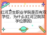红河卫生职业学院是否有双学位，为什么(红河卫院双学位原因)