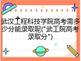 武汉工程科技学院高考需多少分能录取呢("武工院高考录取分")
