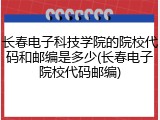 长春电子科技学院的院校代码和邮编是多少(长春电子院校代码邮编)