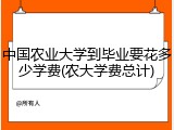 中国农业大学到毕业要花多少学费(农大学费总计)
