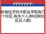 蚌埠经济技术职业学院有几个校区,有多少人(蚌经院校区及人数)