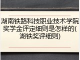 湖南铁路科技职业技术学院奖学金评定细则是怎样的(湖铁奖评细则)