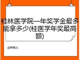 桂林医学院一年奖学金最多能拿多少(桂医学年奖最高额)