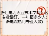 浙江电力职业技术学院什么专业最好，一年招多少人(浙电院热门专业人数)